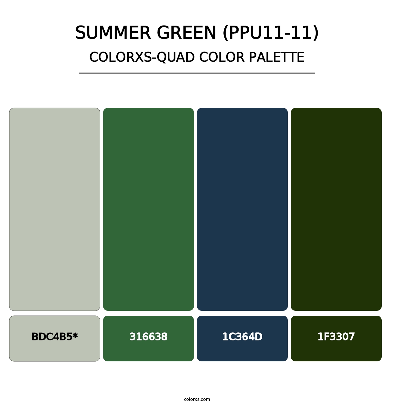 Summer Green (PPU11-11) - Colorxs Quad Palette