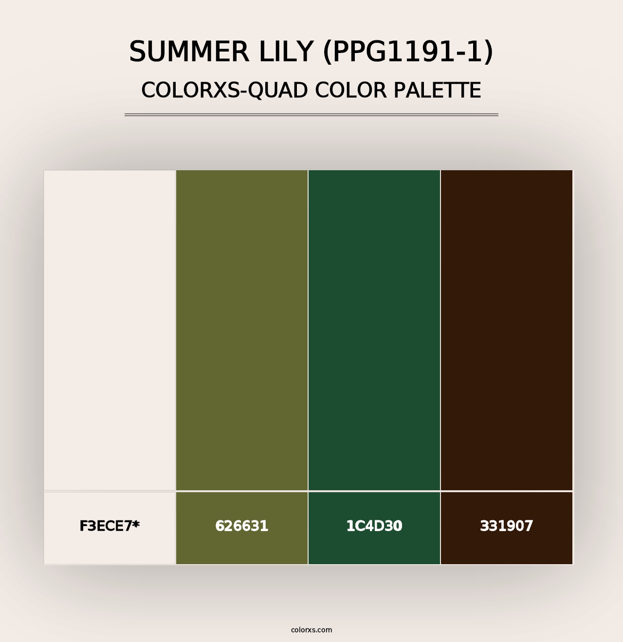 Summer Lily (PPG1191-1) - Colorxs Quad Palette