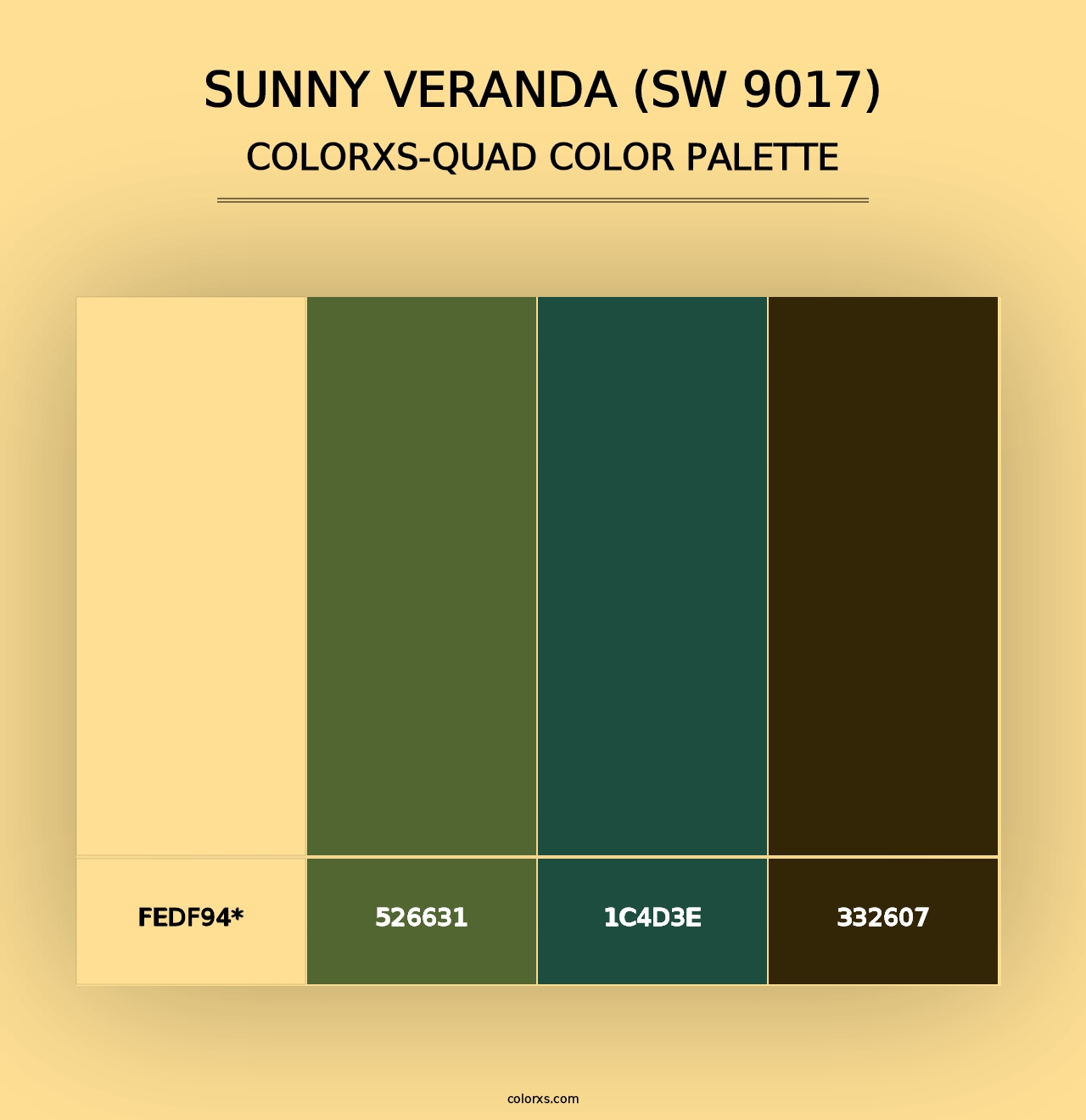 Sunny Veranda (SW 9017) - Colorxs Quad Palette