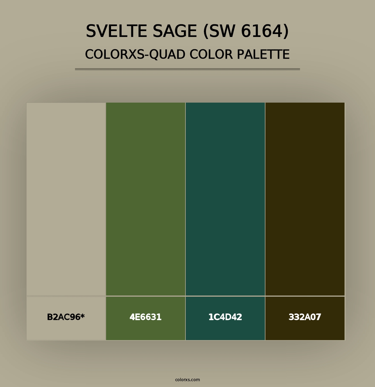 Svelte Sage (SW 6164) - Colorxs Quad Palette