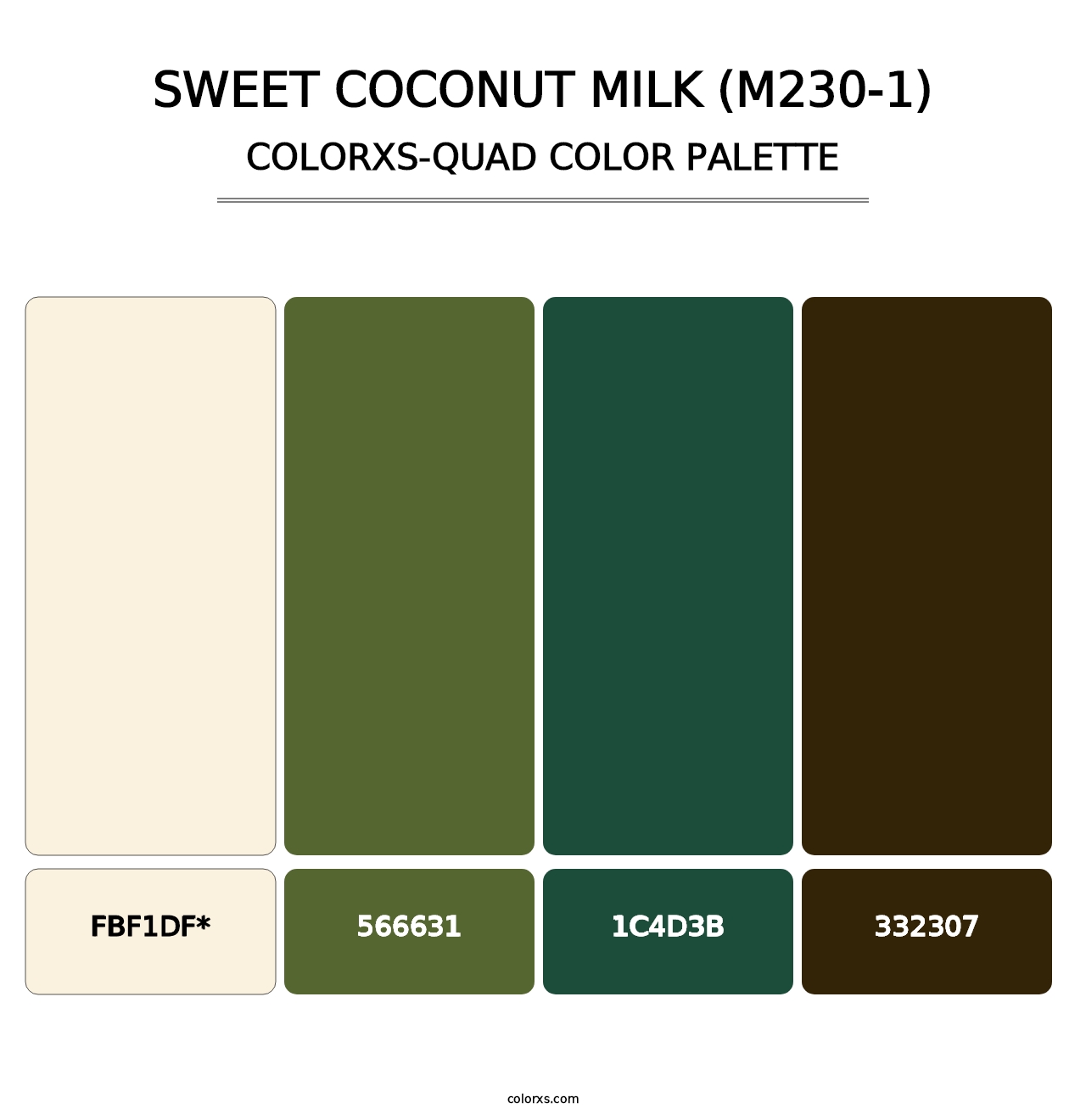 Sweet Coconut Milk (M230-1) - Colorxs Quad Palette