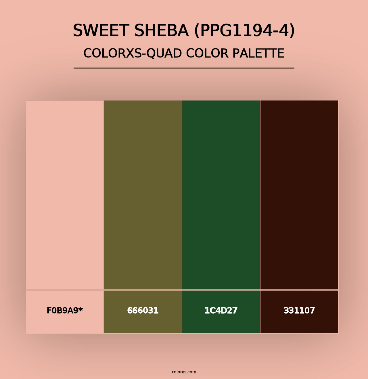 Sweet Sheba (PPG1194-4) - Colorxs Quad Palette