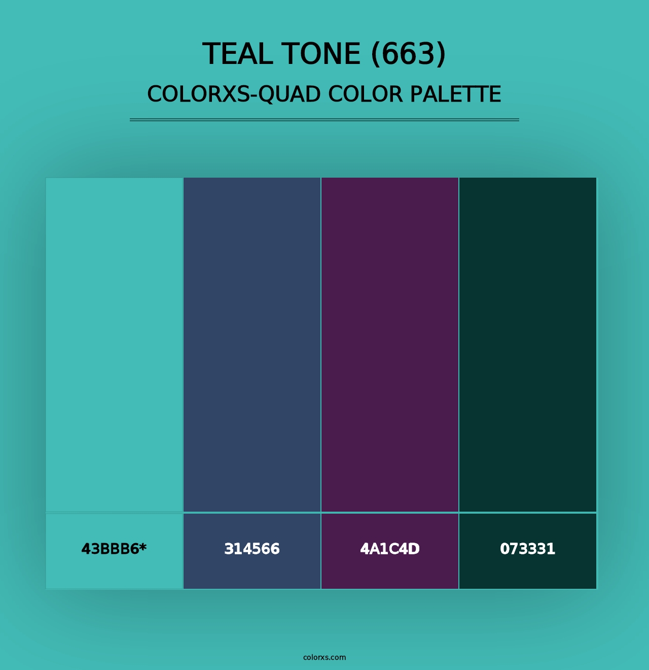 Teal Tone (663) - Colorxs Quad Palette