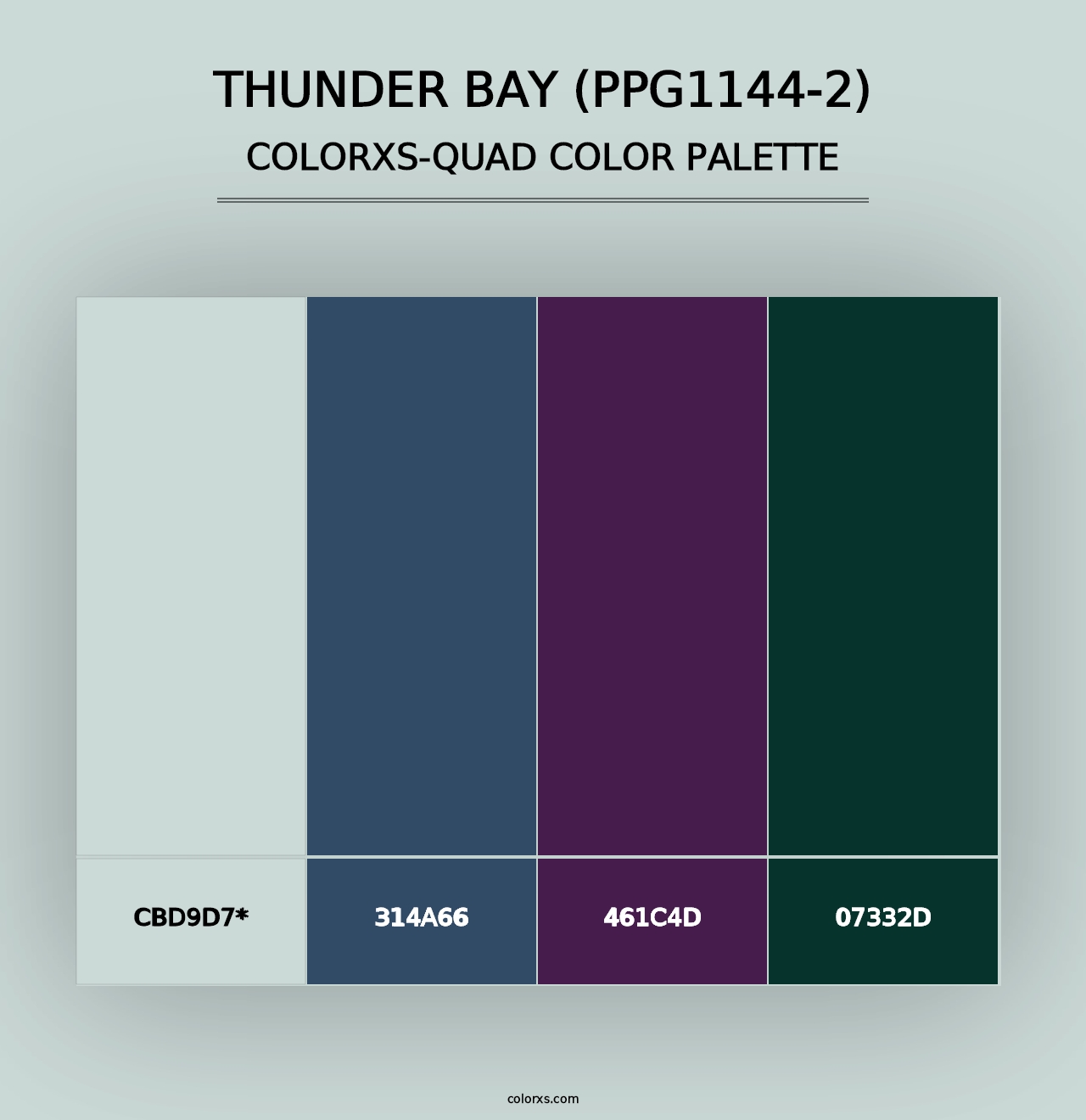 Thunder Bay (PPG1144-2) - Colorxs Quad Palette