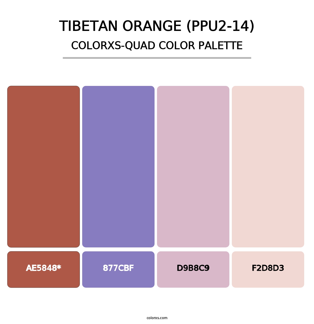 Tibetan Orange (PPU2-14) - Colorxs Quad Palette