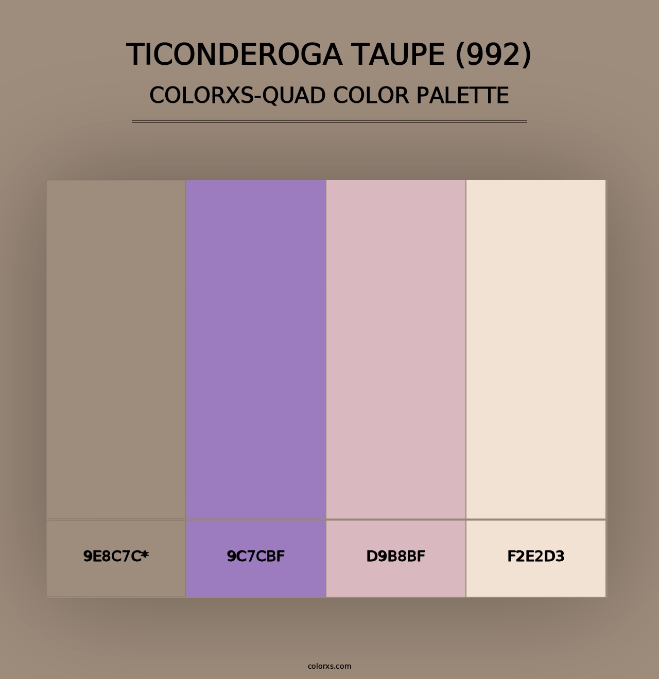 Ticonderoga Taupe (992) - Colorxs Quad Palette