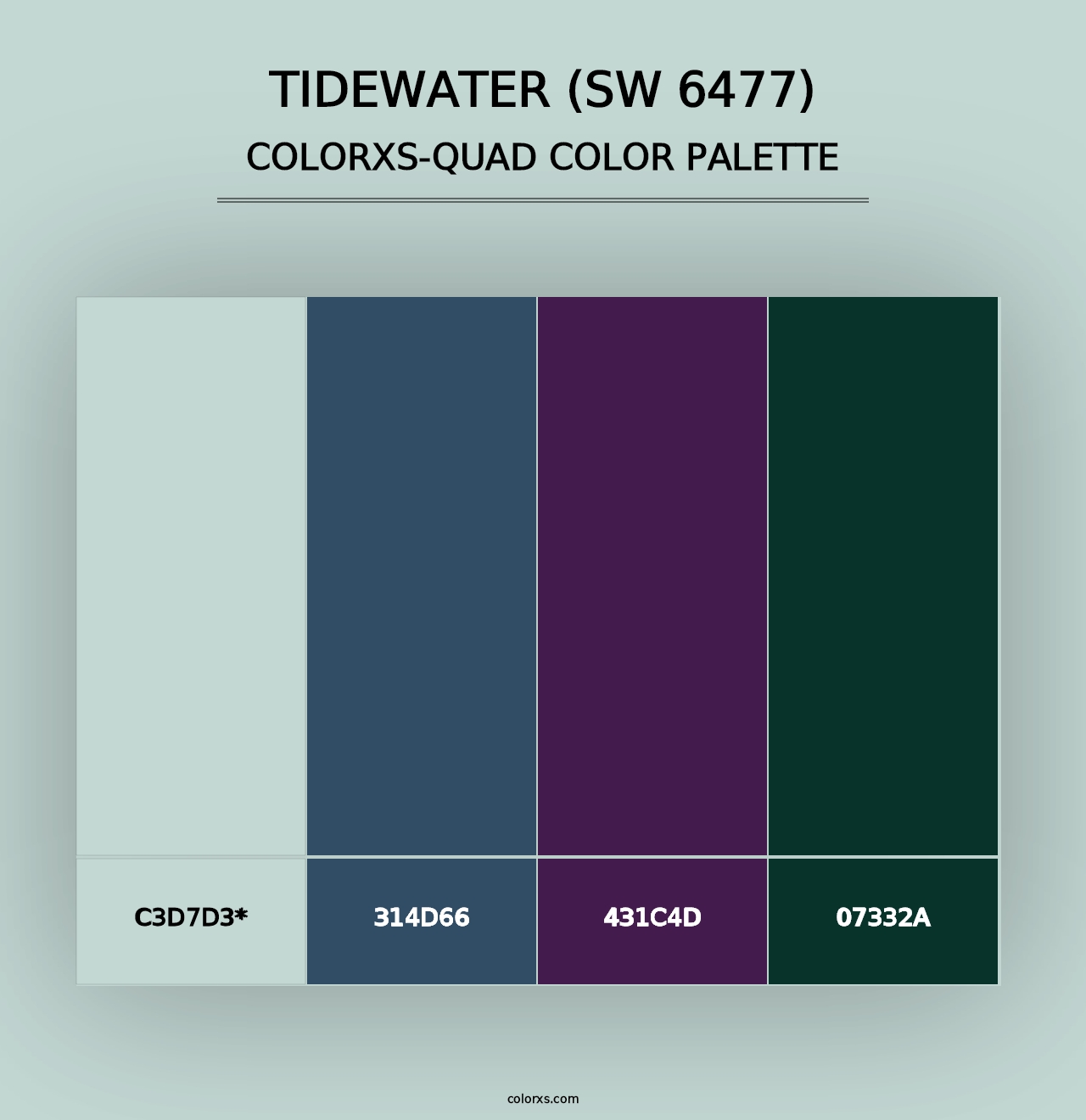 Tidewater (SW 6477) - Colorxs Quad Palette