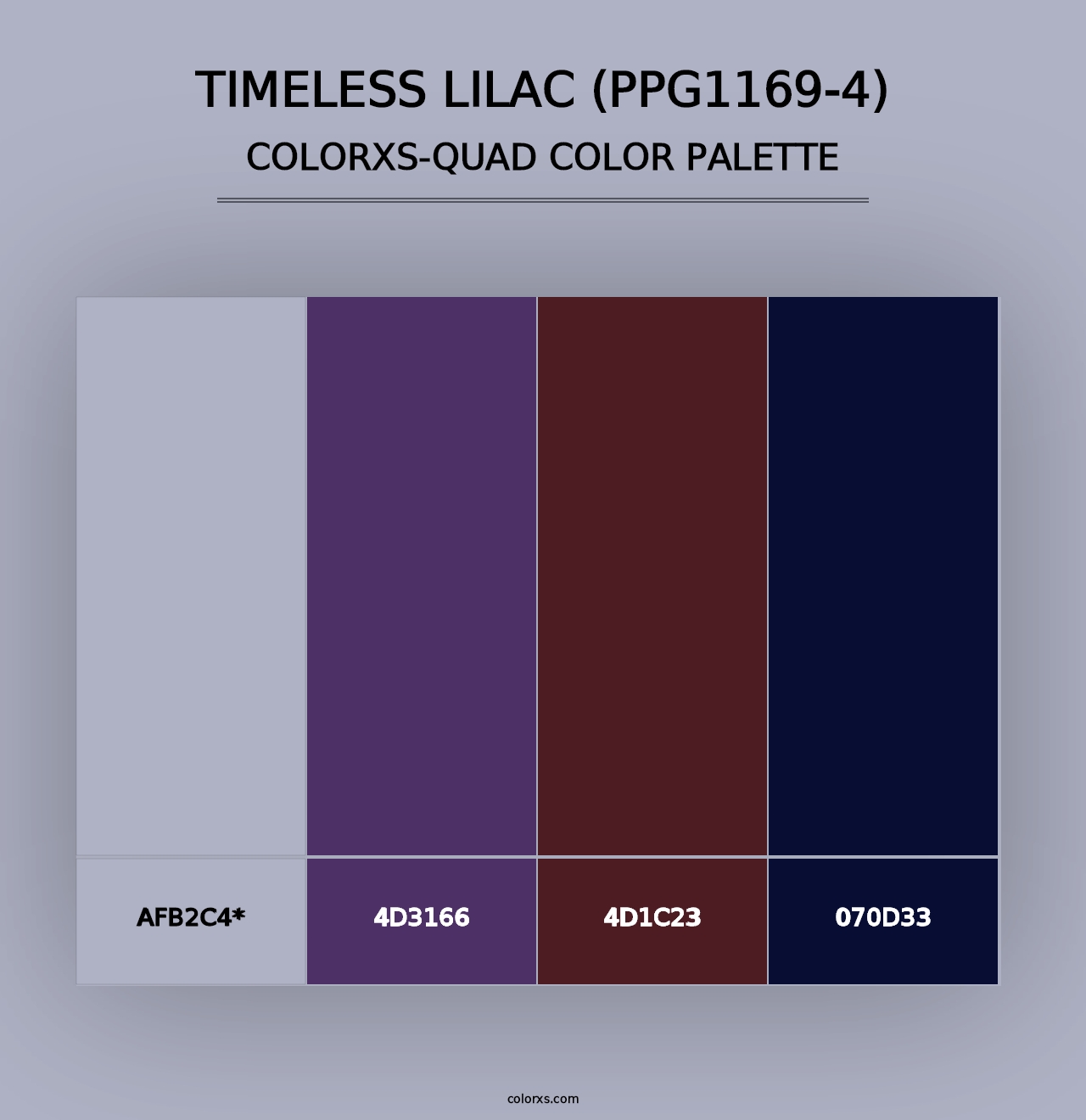 Timeless Lilac (PPG1169-4) - Colorxs Quad Palette