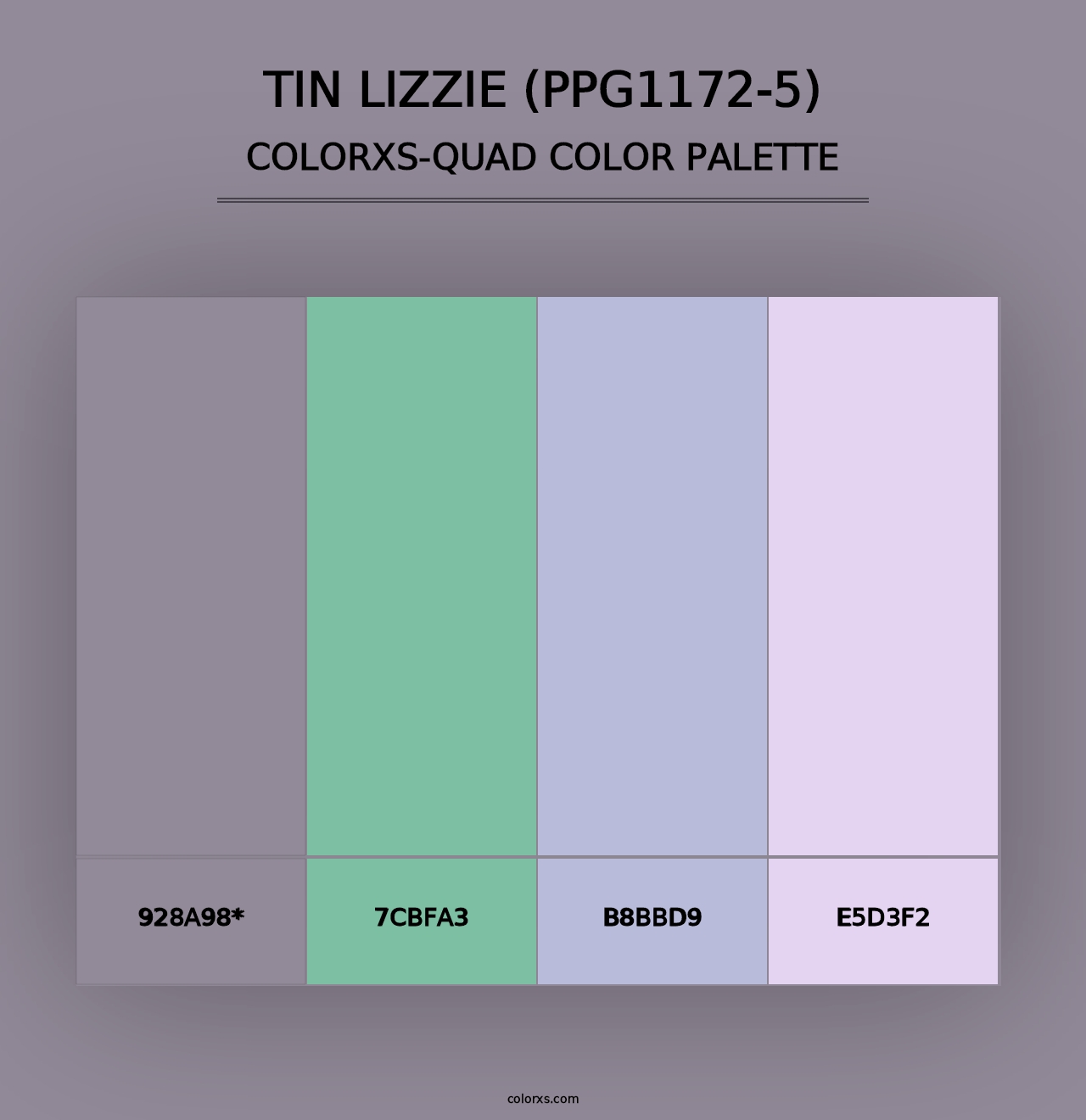 Tin Lizzie (PPG1172-5) - Colorxs Quad Palette