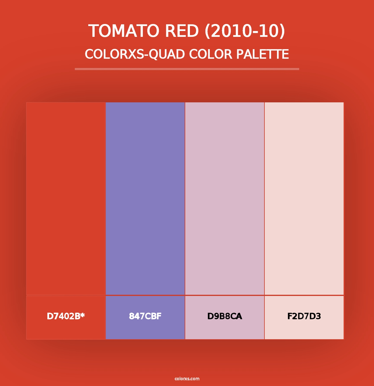 Tomato Red (2010-10) - Colorxs Quad Palette