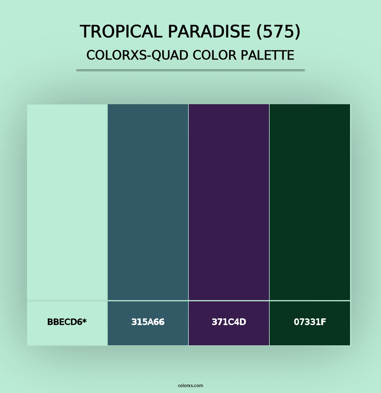 Tropical Paradise (575) - Colorxs Quad Palette