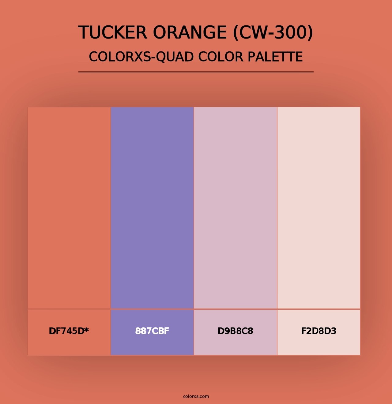 Tucker Orange (CW-300) - Colorxs Quad Palette