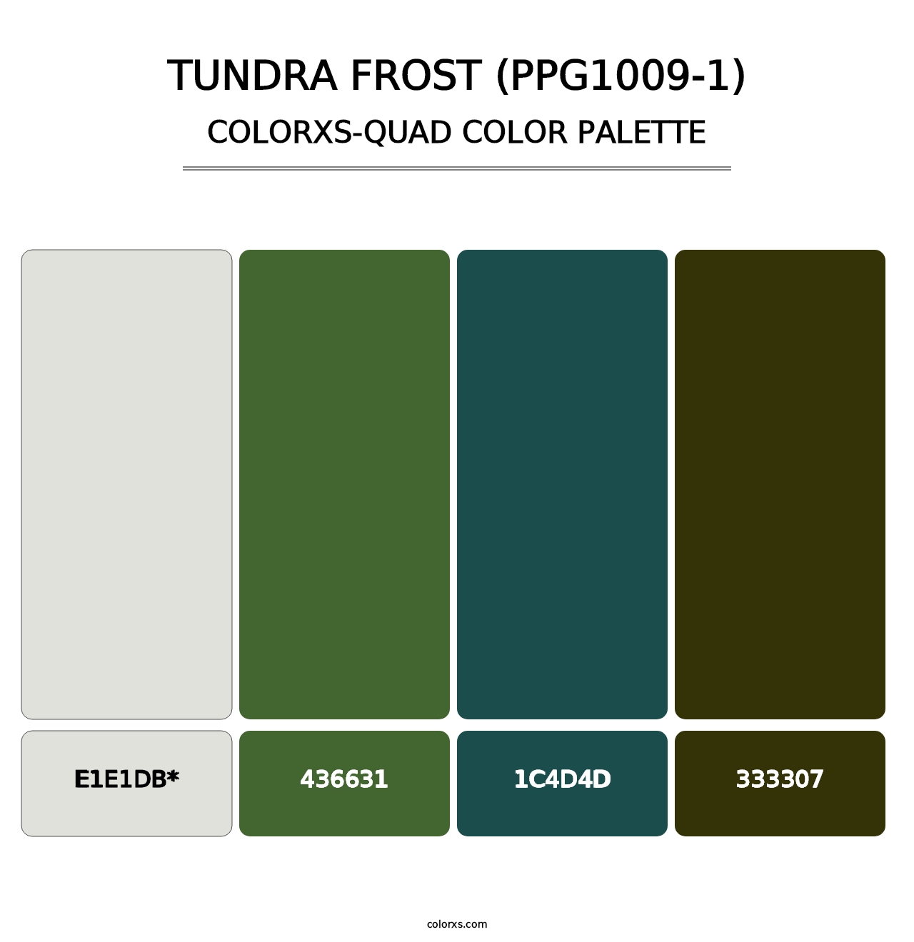 Tundra Frost (PPG1009-1) - Colorxs Quad Palette