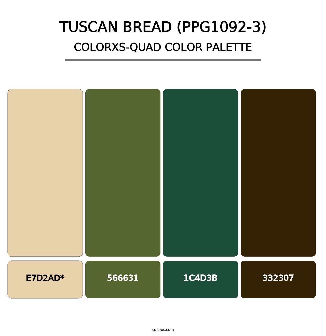 Tuscan Bread (PPG1092-3) - Colorxs Quad Palette