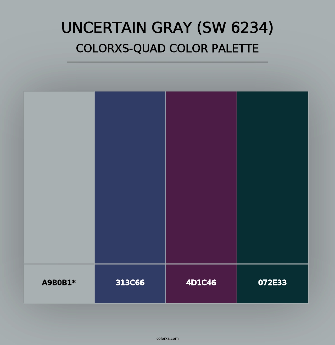 Uncertain Gray (SW 6234) - Colorxs Quad Palette