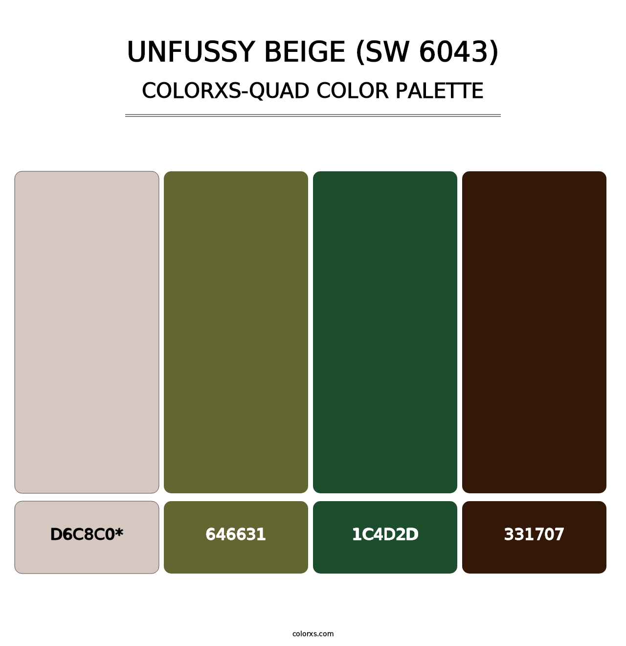 Unfussy Beige (SW 6043) - Colorxs Quad Palette