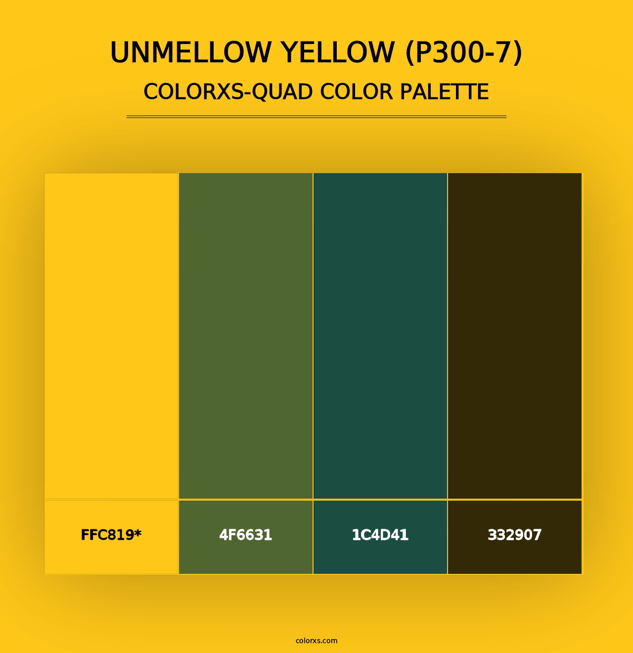 Unmellow Yellow (P300-7) - Colorxs Quad Palette