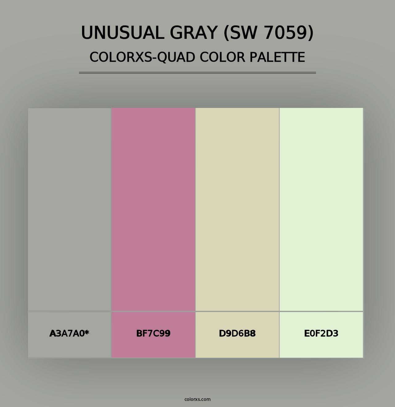 Unusual Gray (SW 7059) - Colorxs Quad Palette