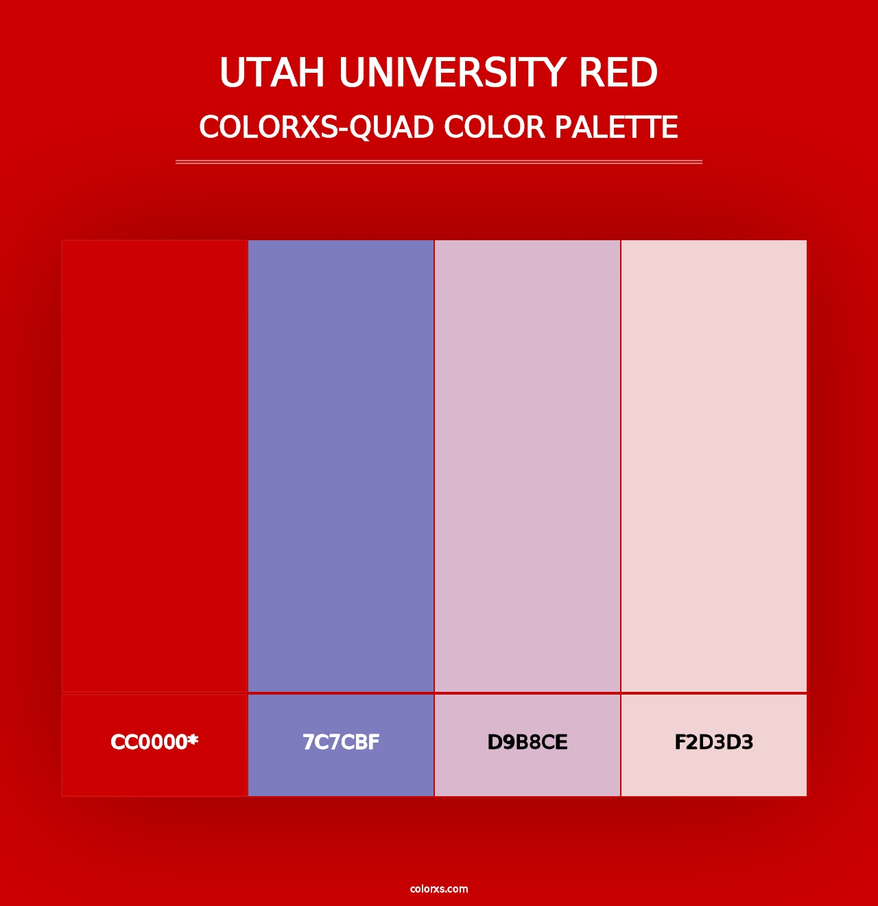 Utah University Red - Colorxs Quad Palette