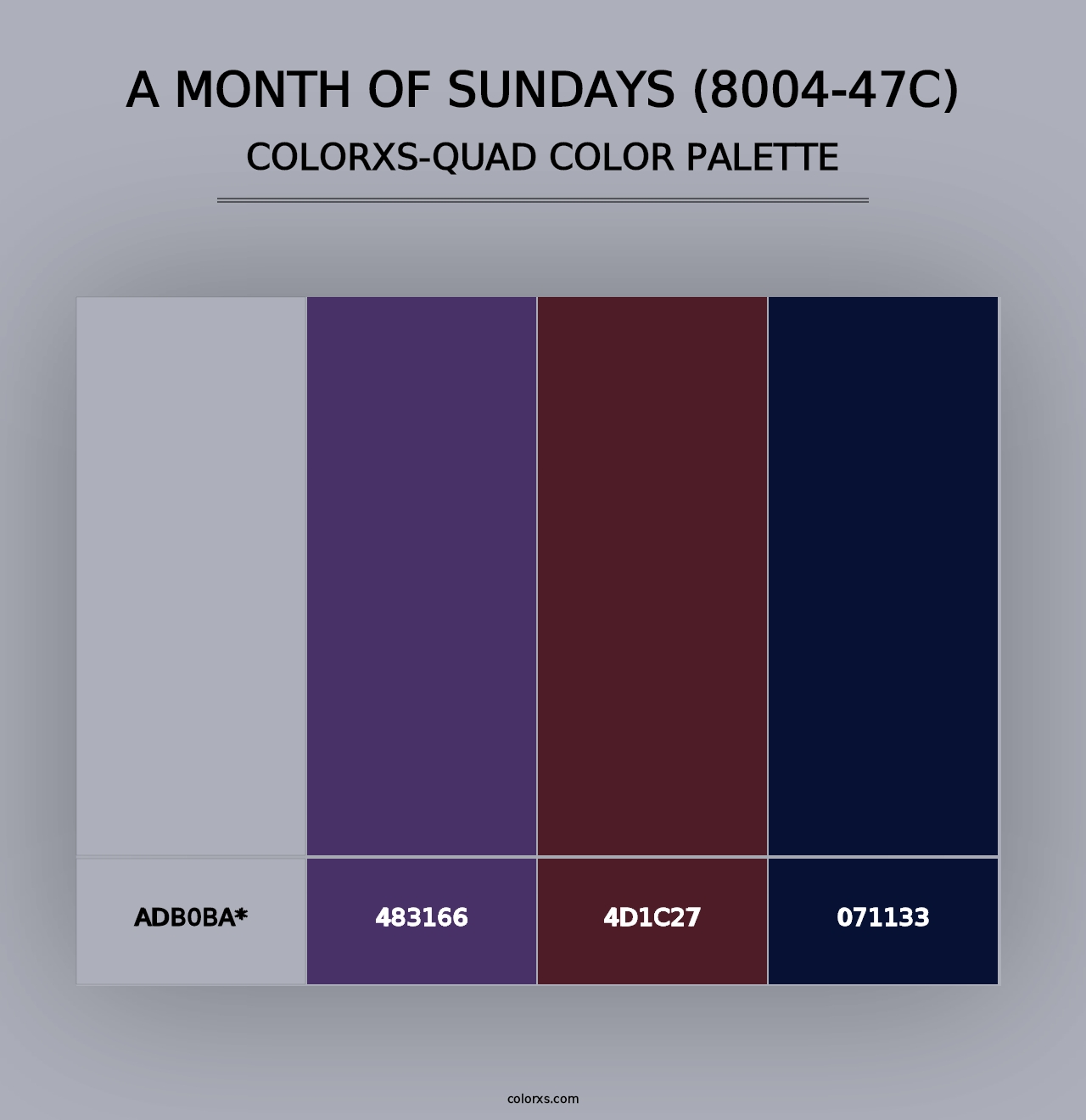 A Month of Sundays (8004-47C) - Colorxs Quad Palette