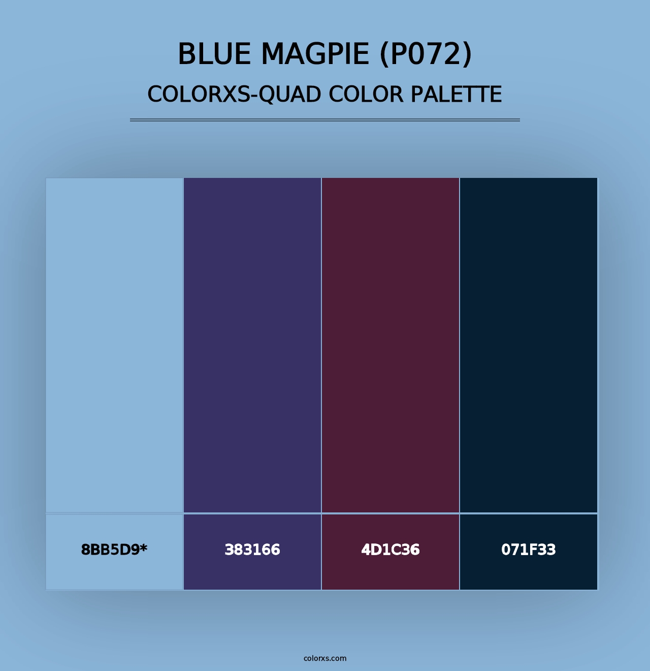 Blue Magpie (P072) - Colorxs Quad Palette