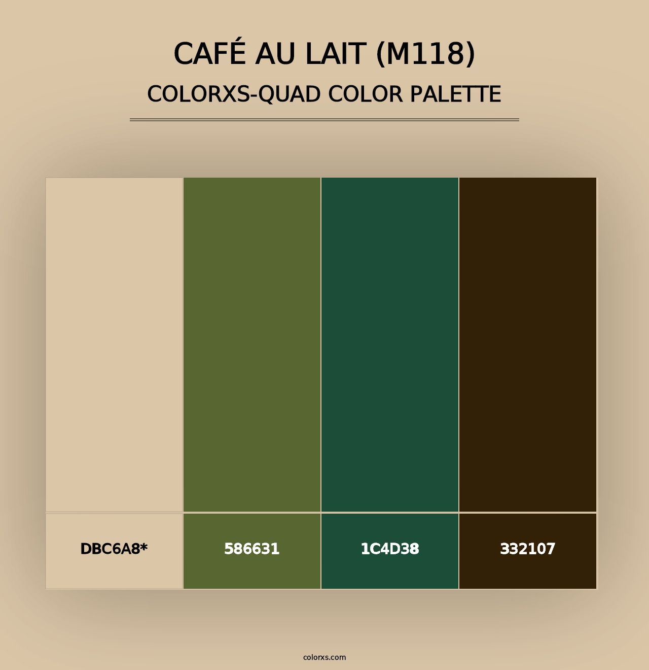 Café Au Lait (M118) - Colorxs Quad Palette