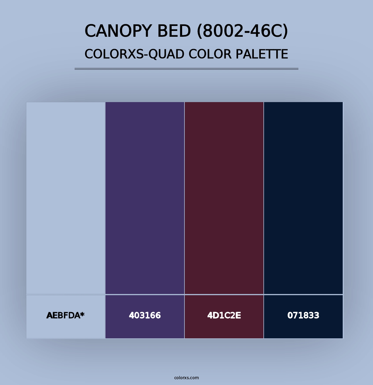 Canopy Bed (8002-46C) - Colorxs Quad Palette