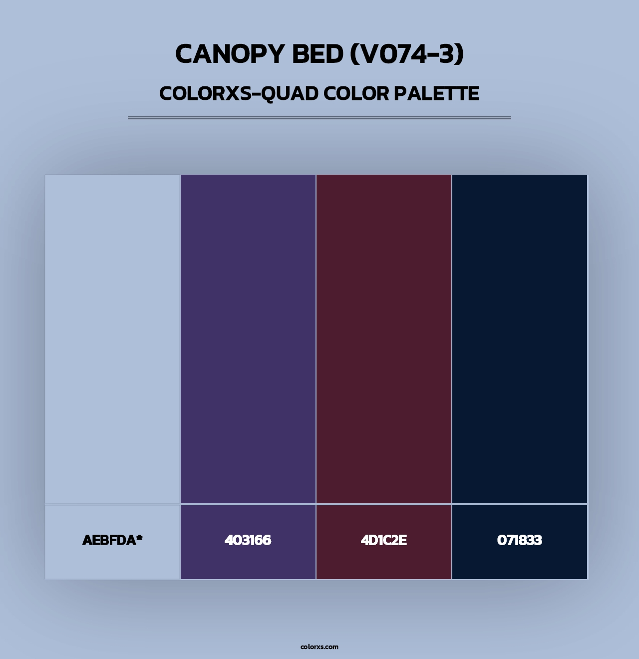 Canopy Bed (V074-3) - Colorxs Quad Palette