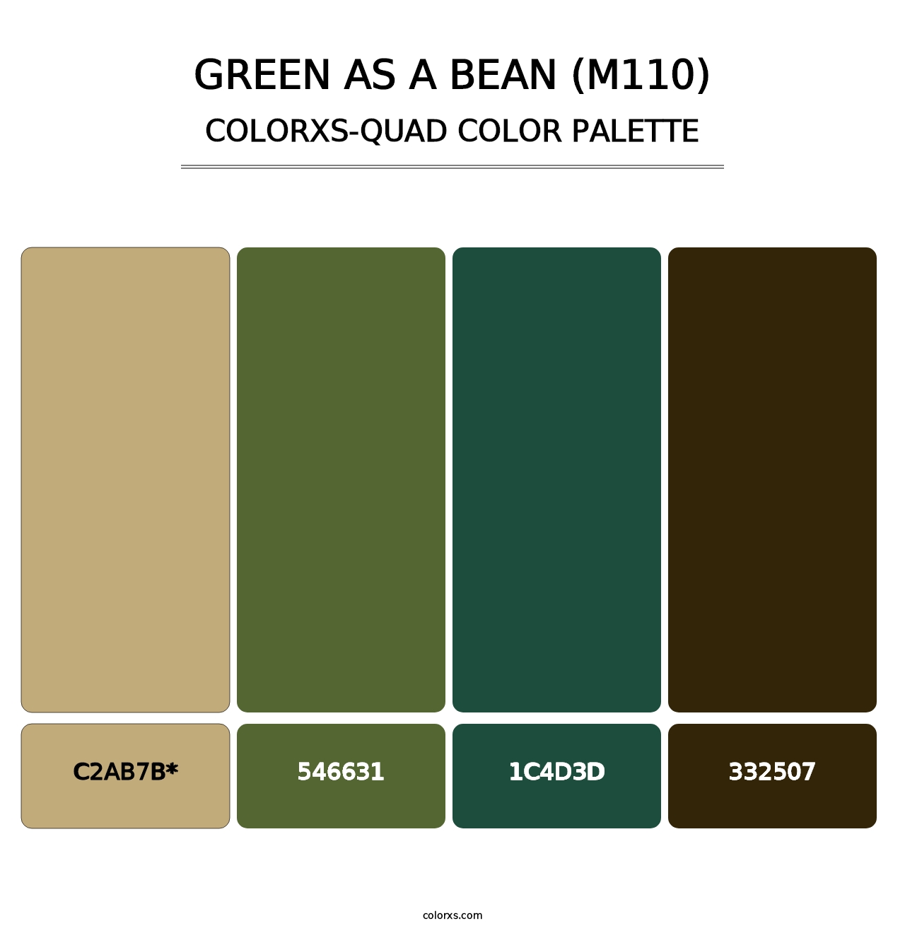 Green as a Bean (M110) - Colorxs Quad Palette