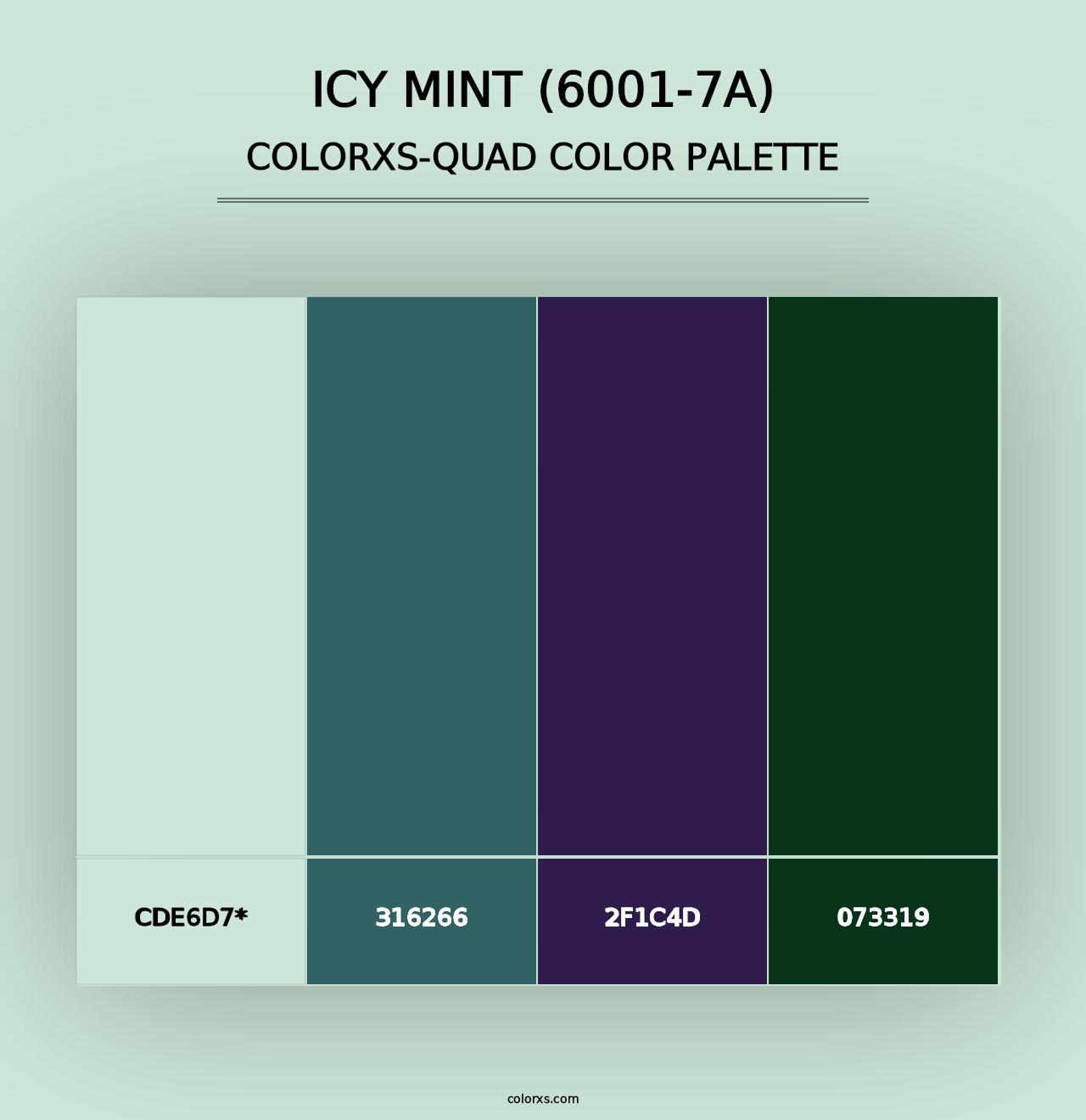 Icy Mint (6001-7A) - Colorxs Quad Palette