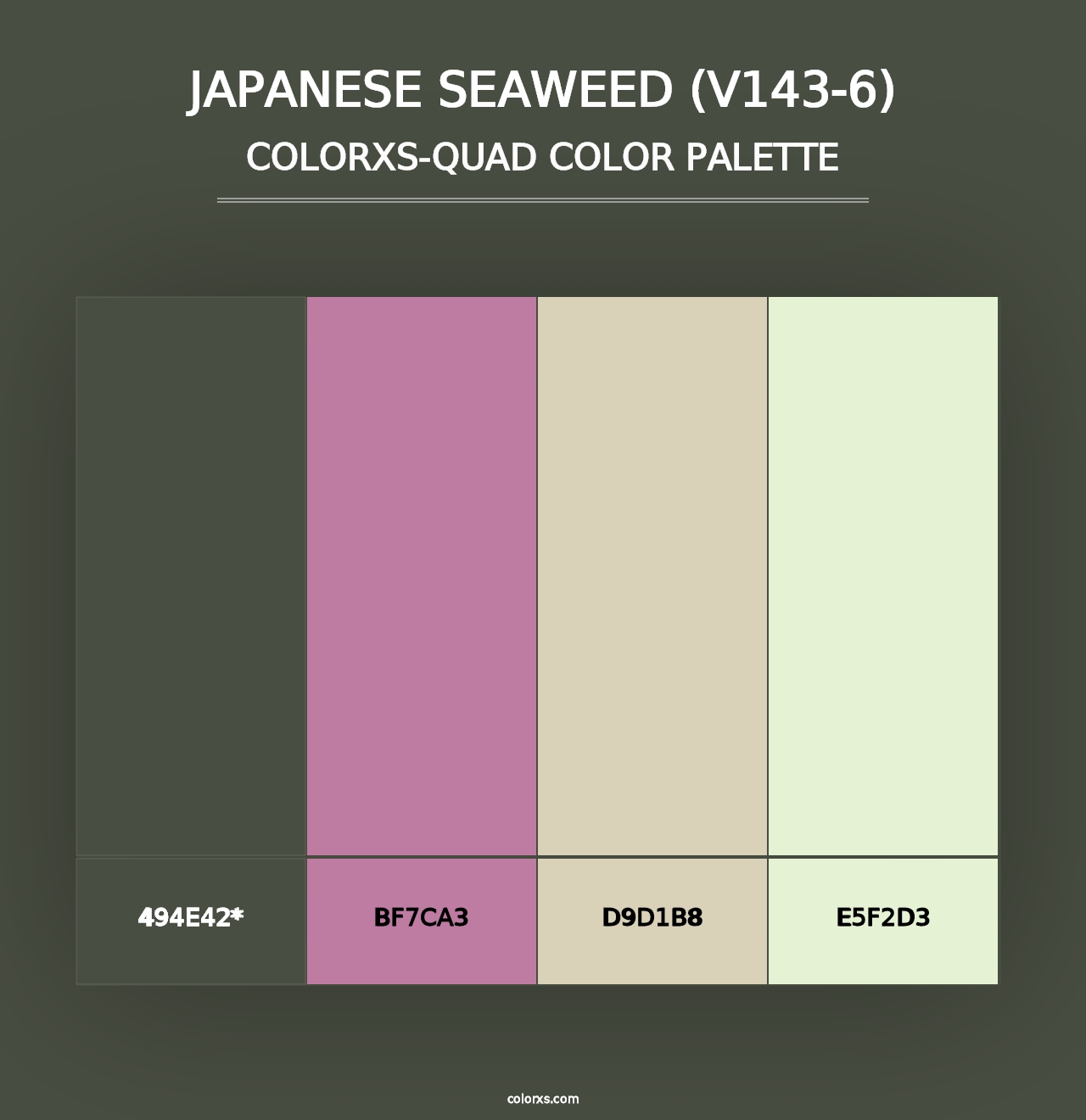 Japanese Seaweed (V143-6) - Colorxs Quad Palette