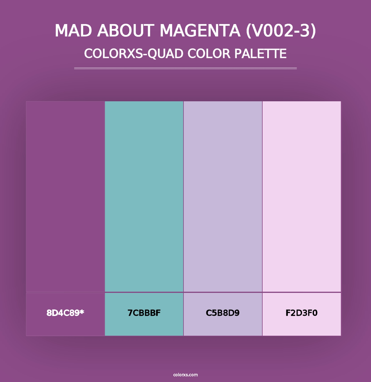 Mad about Magenta (V002-3) - Colorxs Quad Palette