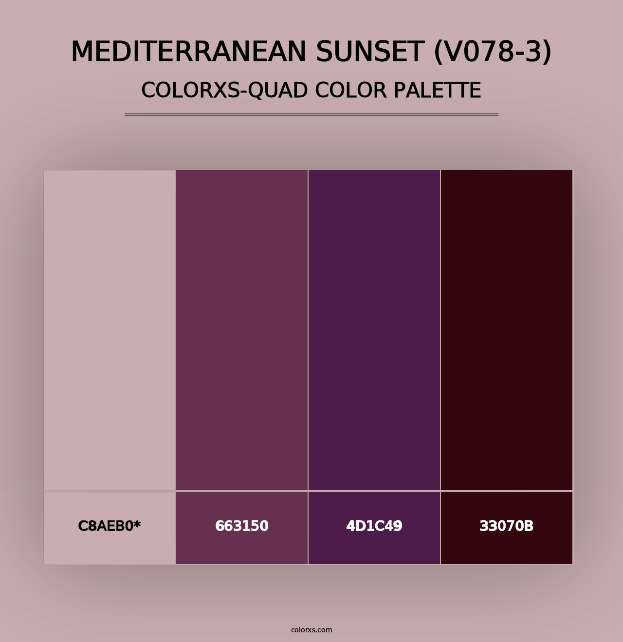 Mediterranean Sunset (V078-3) - Colorxs Quad Palette