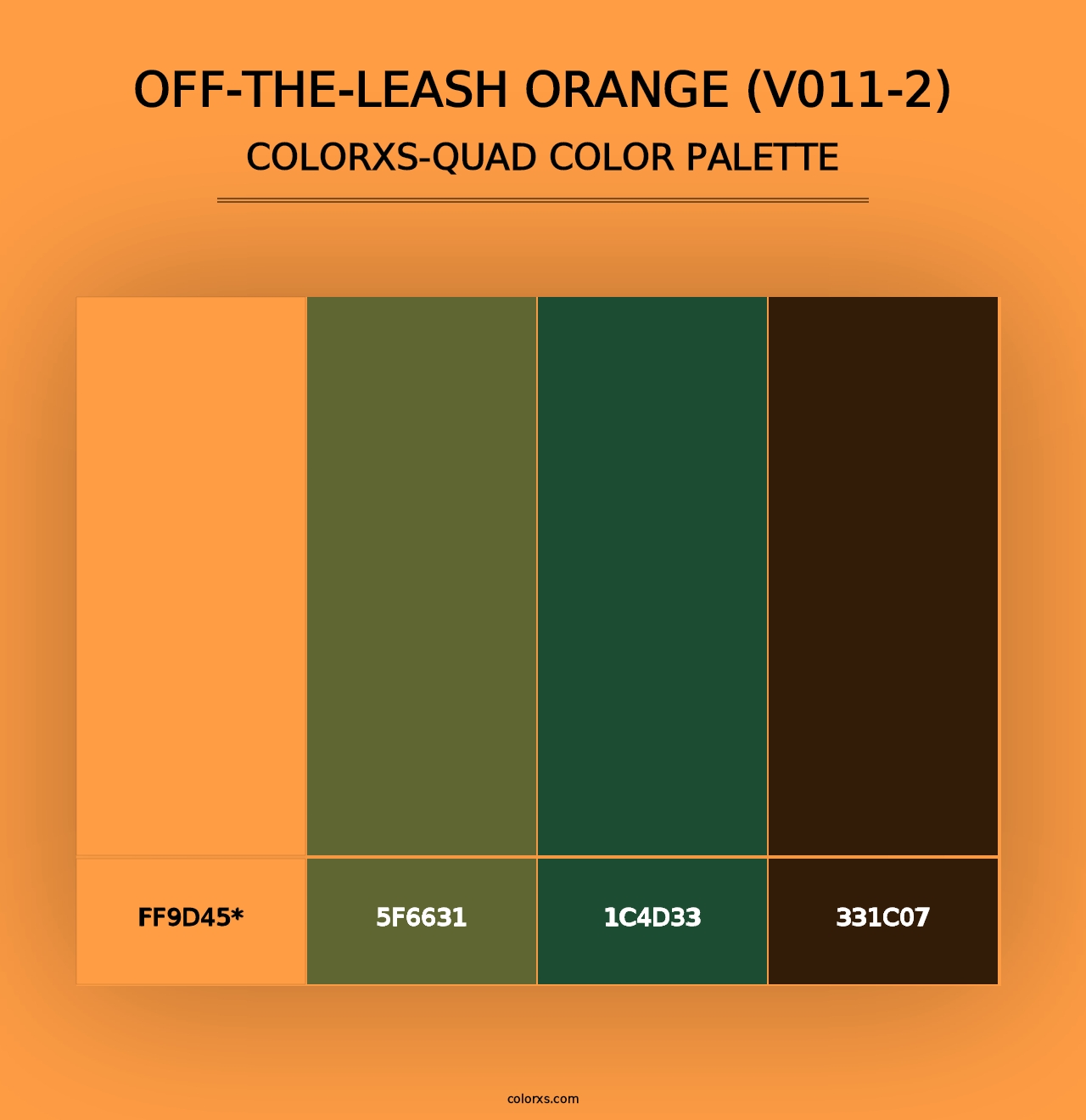 Off-the-Leash Orange (V011-2) - Colorxs Quad Palette