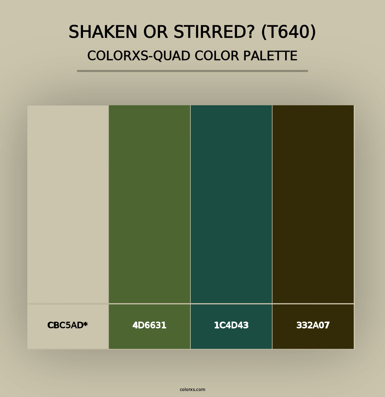 Shaken or Stirred? (T640) - Colorxs Quad Palette