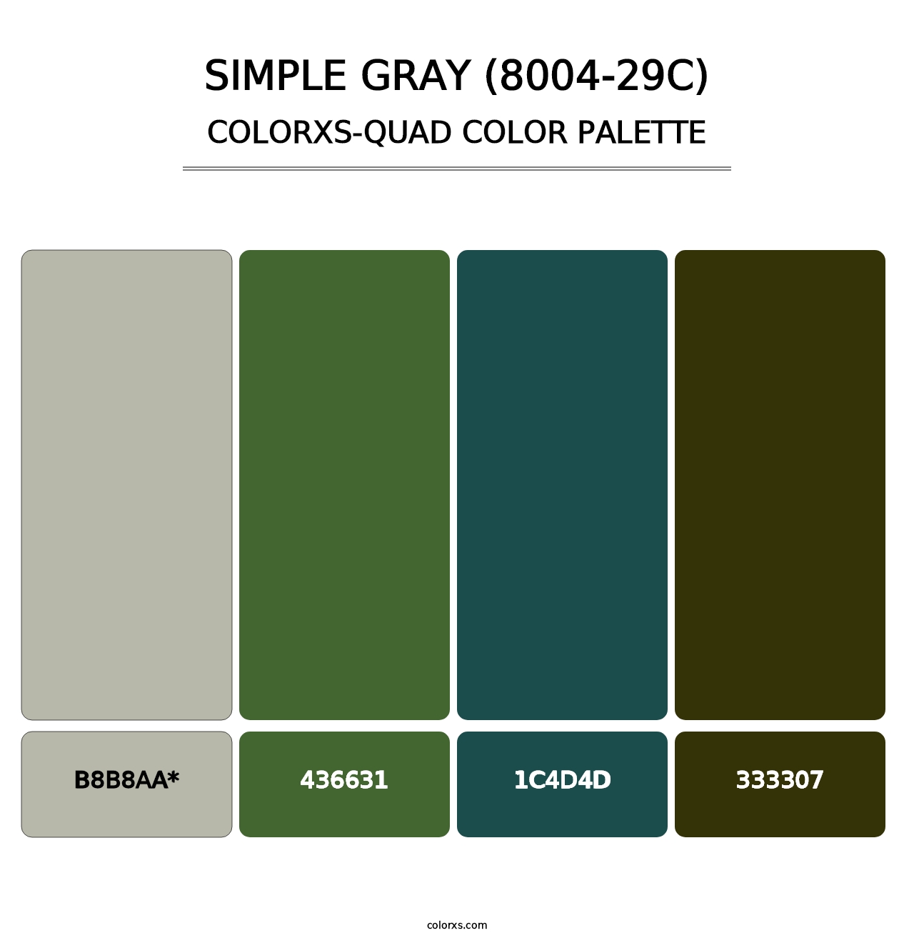 Simple Gray (8004-29C) - Colorxs Quad Palette