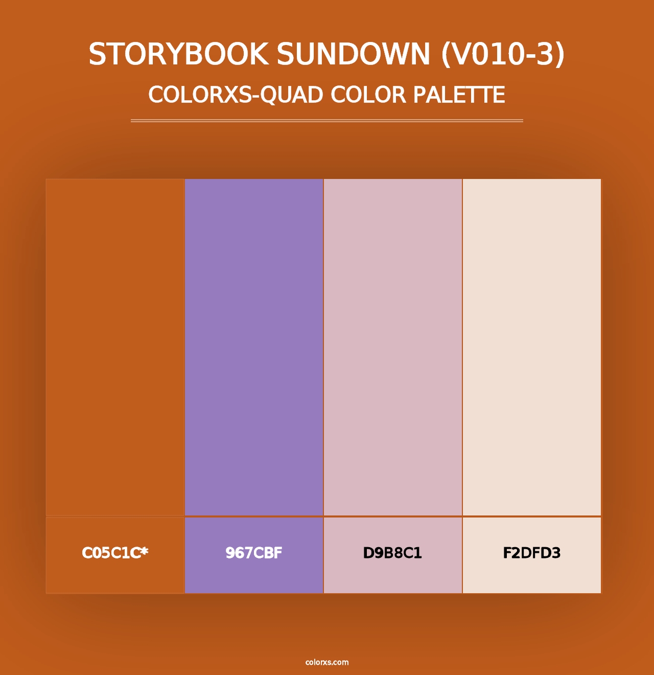 Storybook Sundown (V010-3) - Colorxs Quad Palette