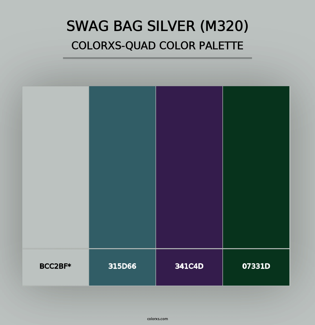 Swag Bag Silver (M320) - Colorxs Quad Palette