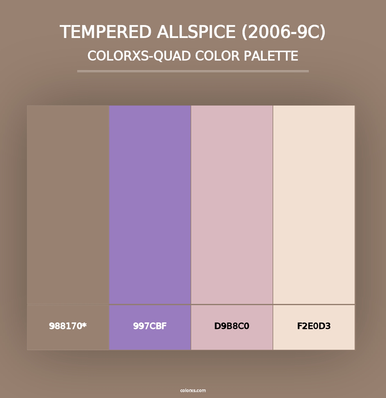 Tempered Allspice (2006-9C) - Colorxs Quad Palette