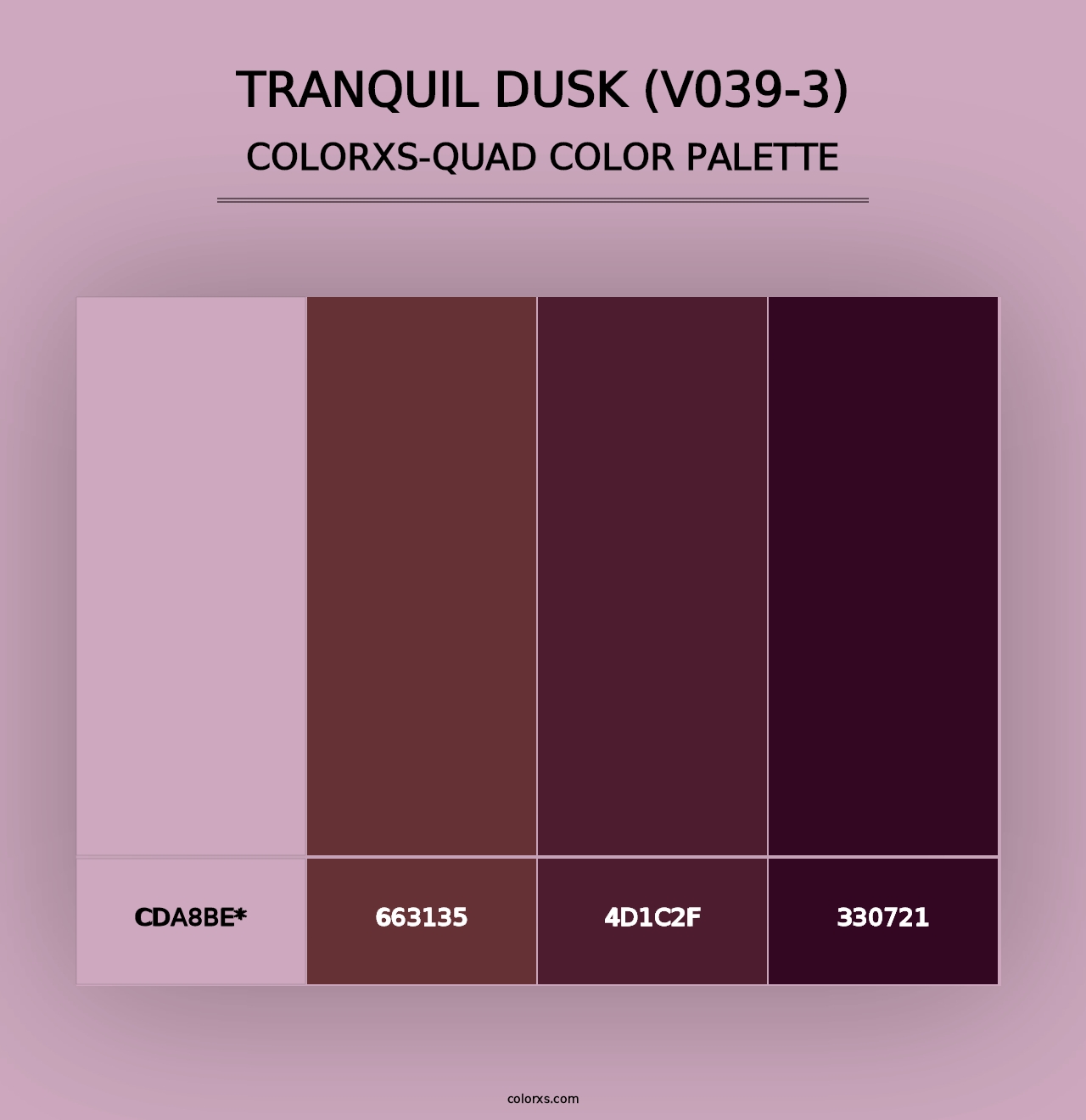 Tranquil Dusk (V039-3) - Colorxs Quad Palette