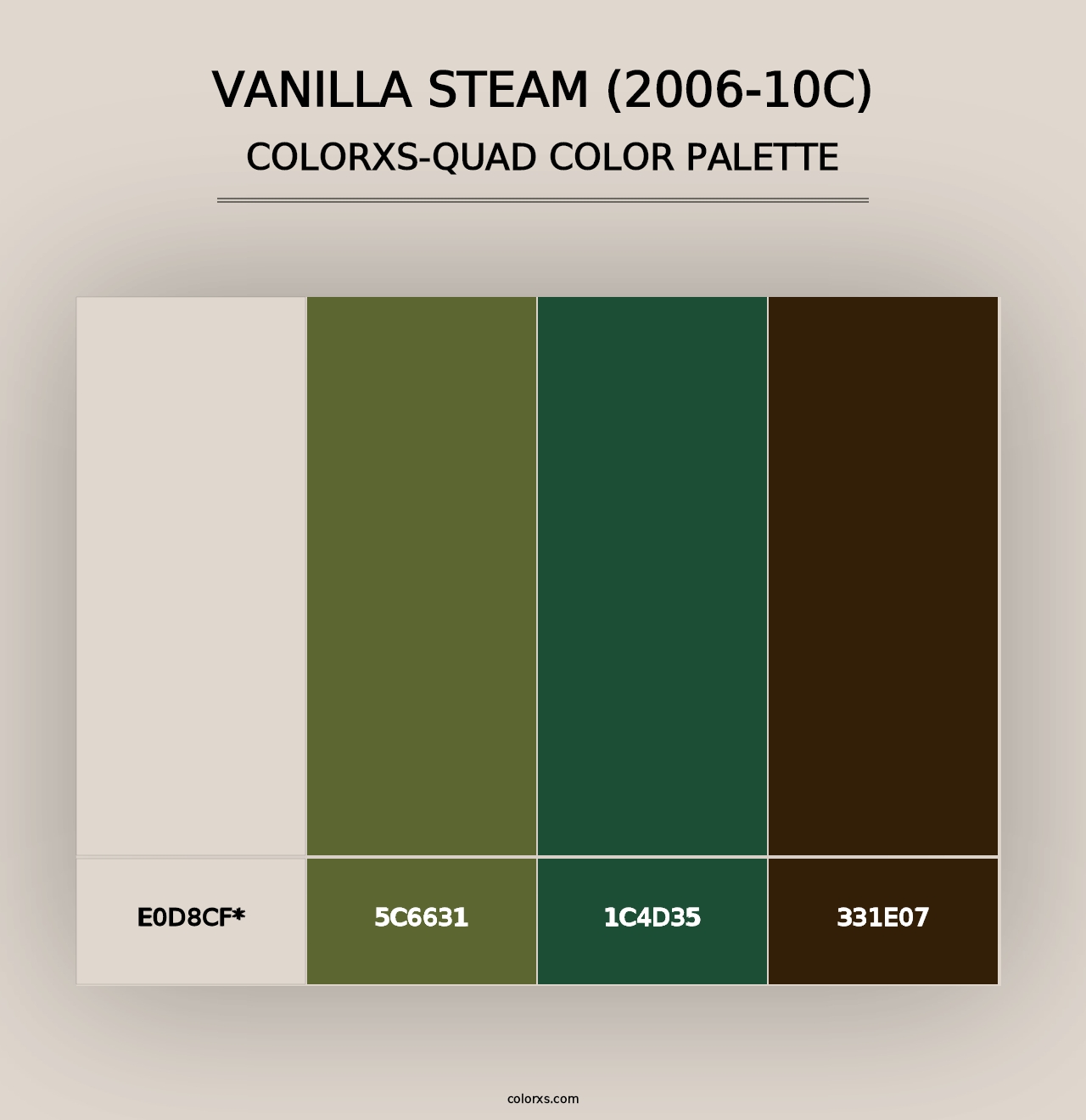 Vanilla Steam (2006-10C) - Colorxs Quad Palette