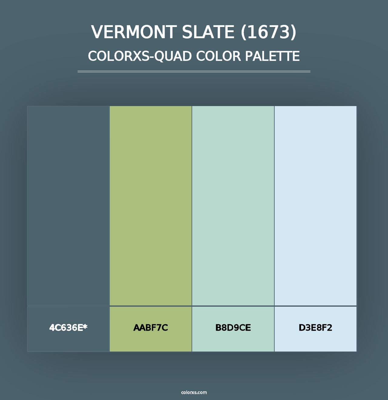 Vermont Slate (1673) - Colorxs Quad Palette