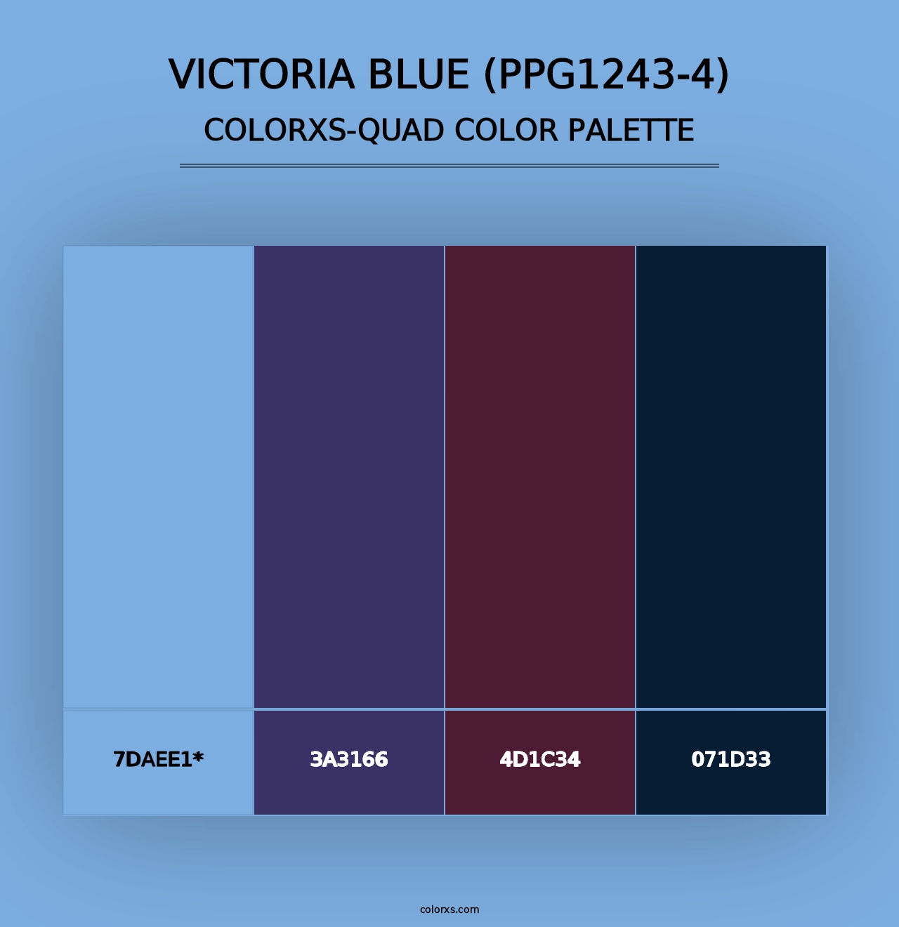 Victoria Blue (PPG1243-4) - Colorxs Quad Palette