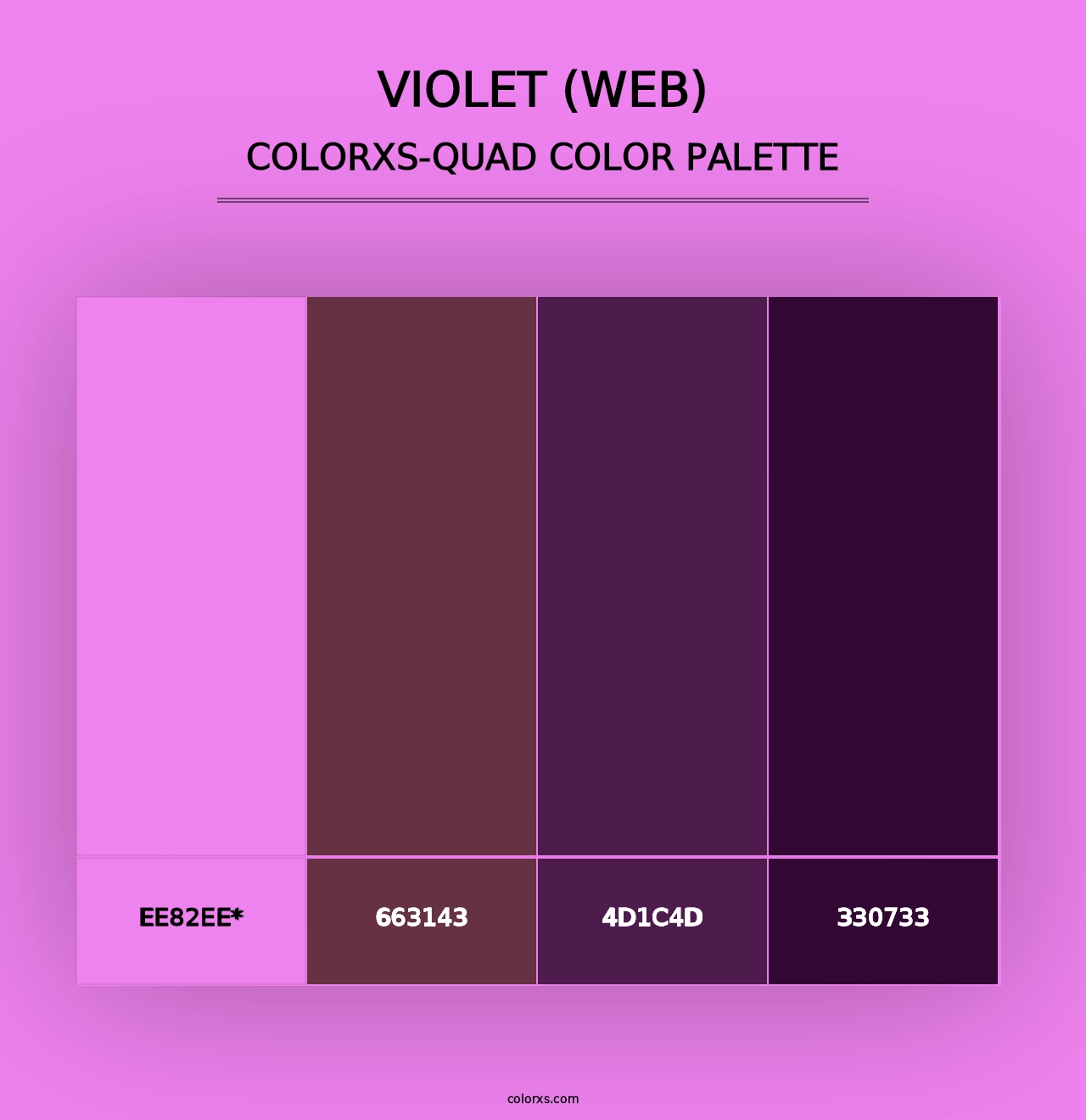 Violet (web) - Colorxs Quad Palette