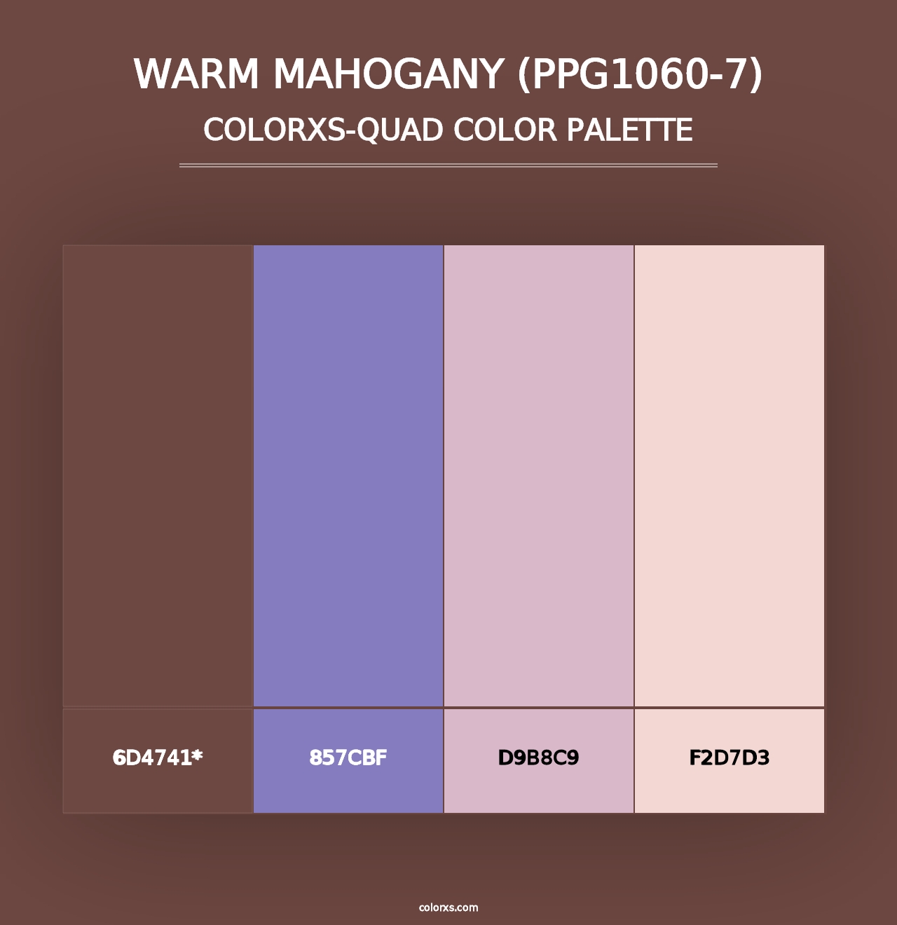 Warm Mahogany (PPG1060-7) - Colorxs Quad Palette