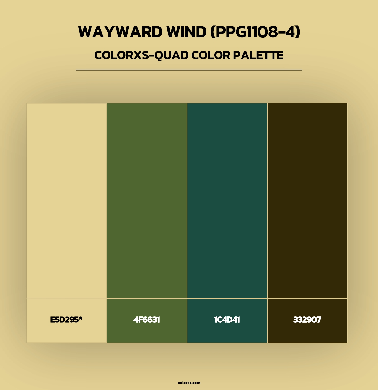 Wayward Wind (PPG1108-4) - Colorxs Quad Palette