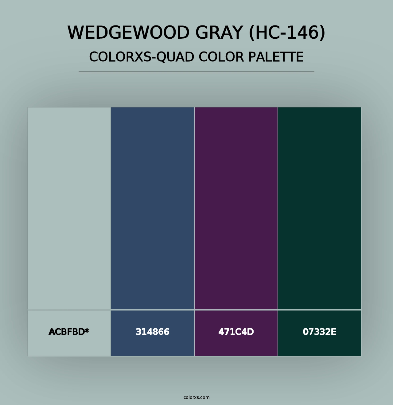 Wedgewood Gray (HC-146) - Colorxs Quad Palette