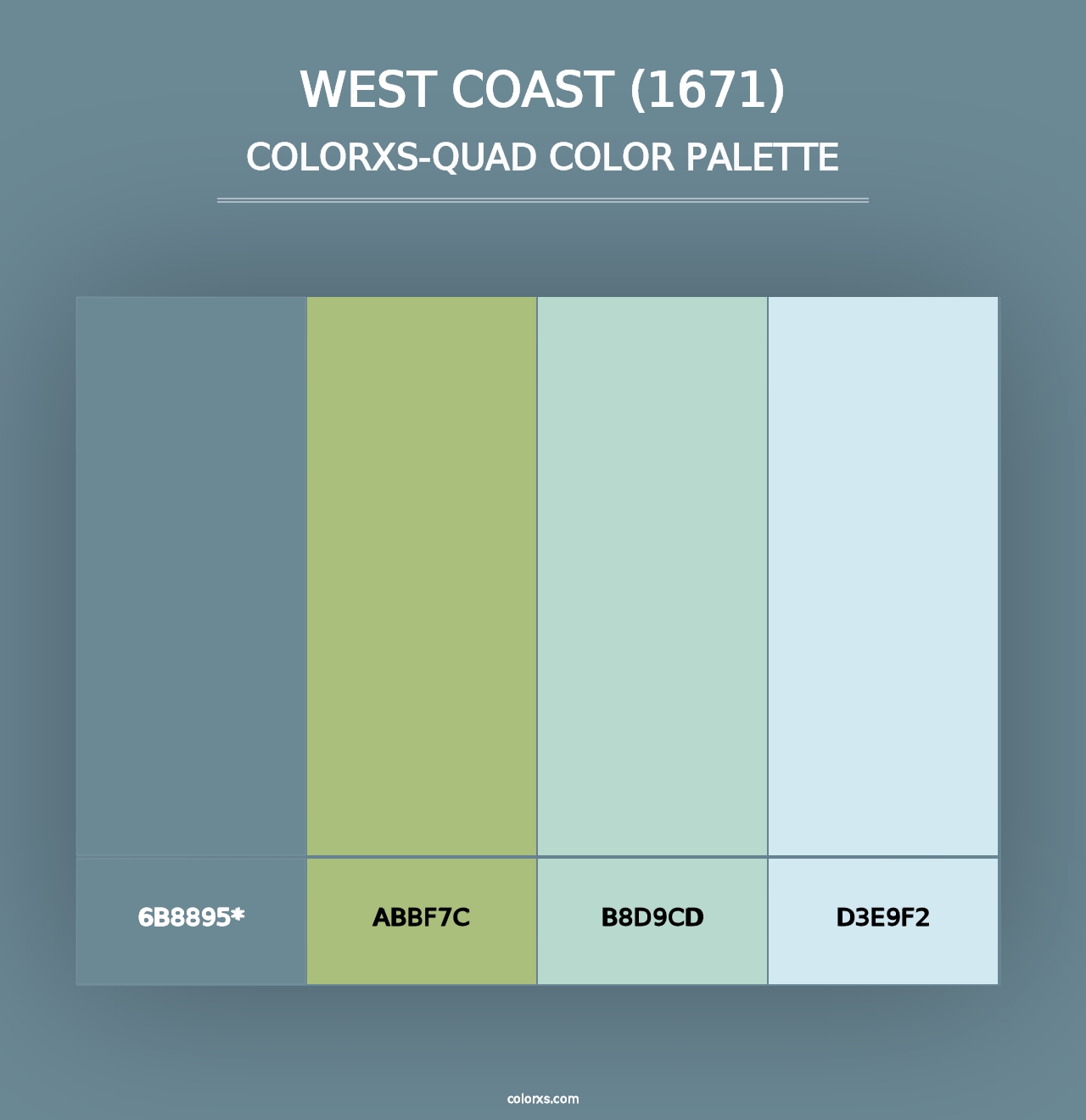 West Coast (1671) - Colorxs Quad Palette