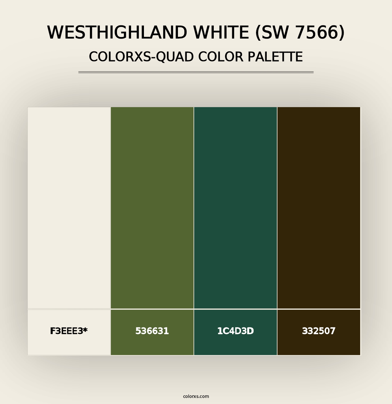 Westhighland White (SW 7566) - Colorxs Quad Palette