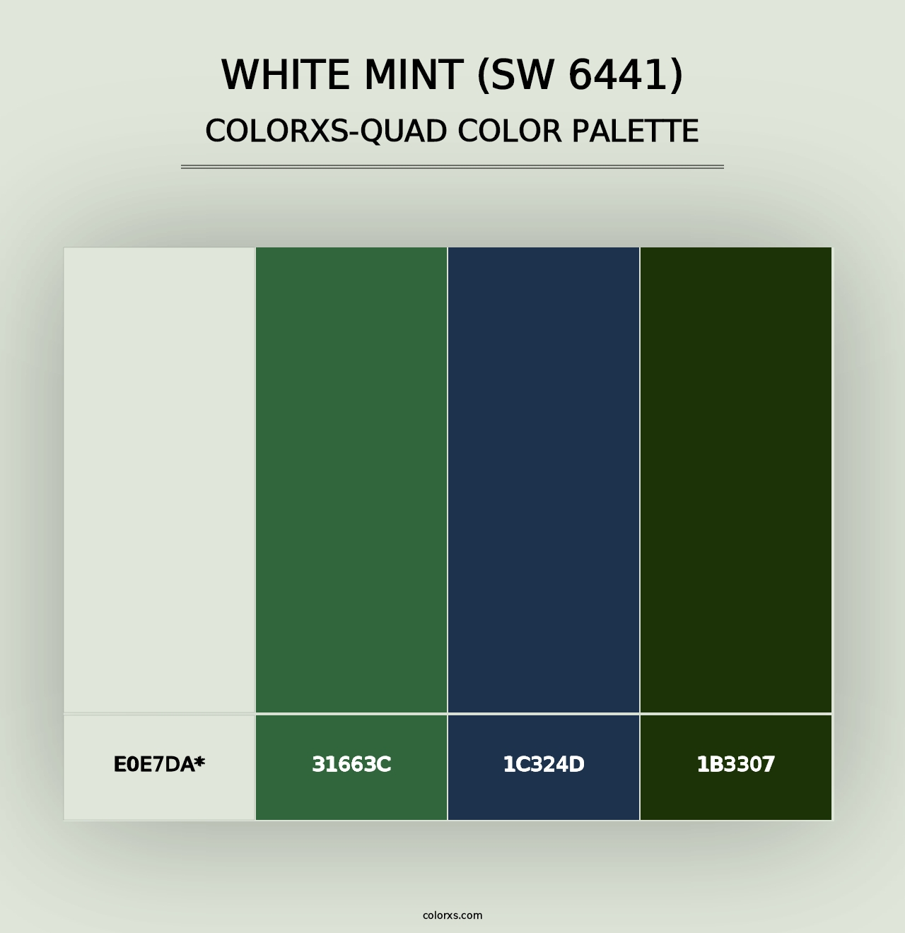 White Mint (SW 6441) - Colorxs Quad Palette